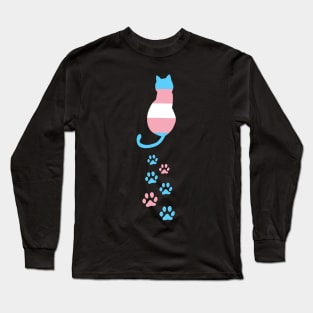 Transgender Pride Cat Gift Support Trans Community Long Sleeve T-Shirt